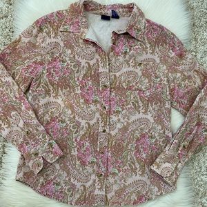 Basic Editions: Pink Paisley Top